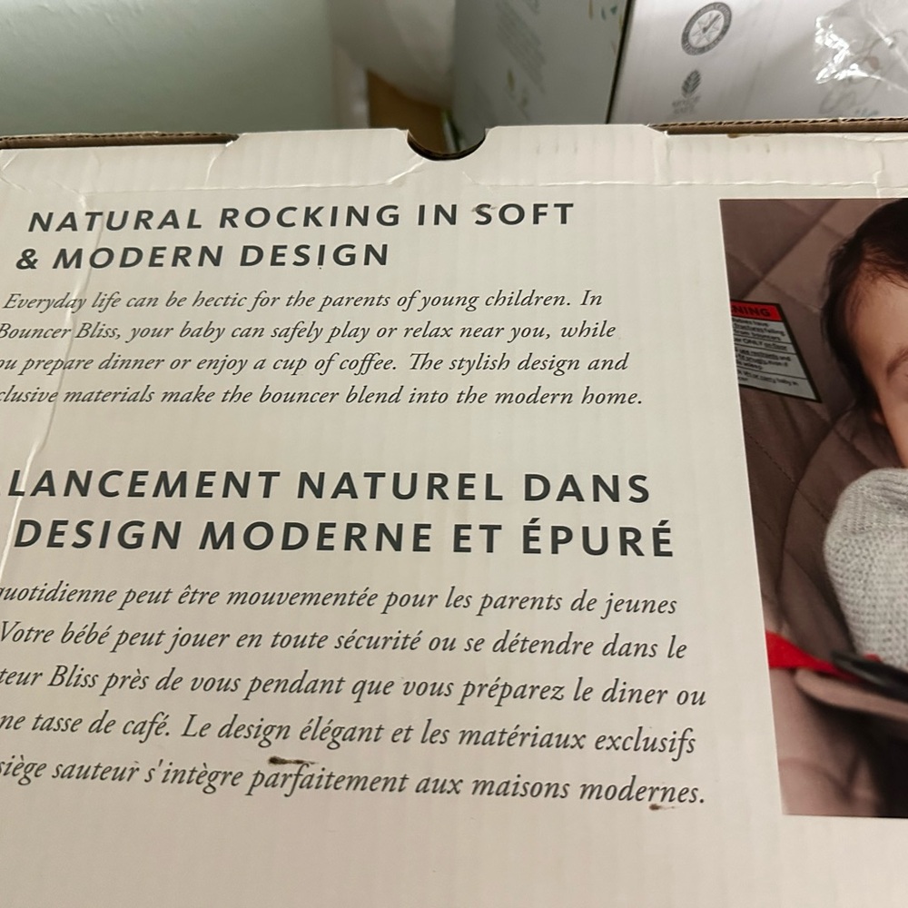 Modern Rocking Baby Bouncer in Soft Gray